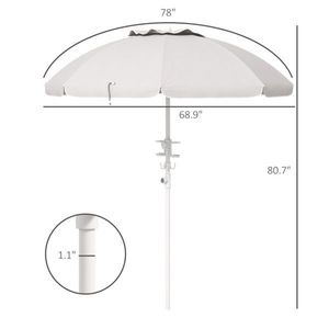 Ombrellone da Spiaggia Bianco Crema per Esterni - Product Image 2