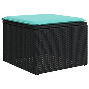 Juego de sofás de jardín de ratán sintético negro de 9 piezas con cojines, colección de muebles de patio - Product Image 6