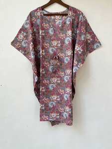 Vestido Kaftan Casual de Verano sin Mangas con Estampado Floral Tropical Digital, de Algodón, para Mujer, Islas del Pacífico Asiático - Product Image 4