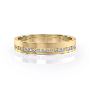 Bague de mariage en or jaune sertie de diamants de laboratoire - Product Image 5