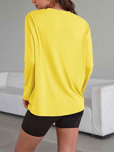 Camiseta básica de manga larga extragrande de algodón unisex para mujer, directo de fábrica - Product Image 3