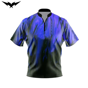 Wholesale Custom Zipper Quick Dry Men's <b>Bowling</b> Shirts Lightweight Breathable Short Sleeve Printed <b>Bowling</b> Shirts for Team - Product Image 1