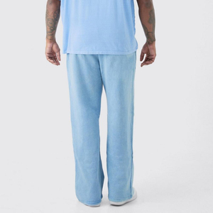 Lightweight Plain Dyed Enzyme Wash Mid Waist <b>Harem</b> Pants Thick Fleece Blank Straight Polyester/Cotton Casual Sweatpants Hoodie - Product Image 2
