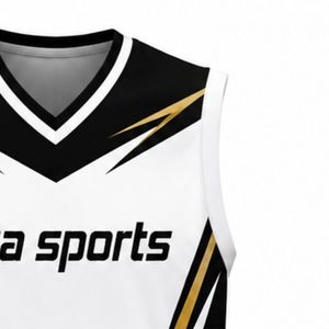 White Gold Volleyball Sleeveless Shirt Team Sports Uniform Athletic Top Training Competition Performance Apparel - Product Image 5