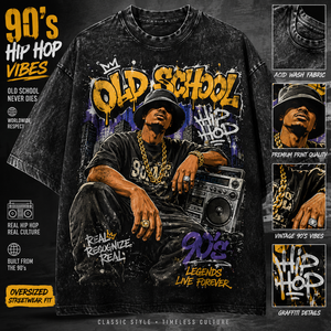 Vintage 90s Hip Hop Oversized Acid Wash T Shirt Streetwear Graphic Tee Graffiti Rap Culture Heavyweight Cotton Unisex T Shirt - Product Image 3