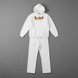 ชุดเซ็ตเสื้อฮู้ดดี้และกางเกงวอร์มทรงบานผ้าฟลีซพิมพ์ลาย DTG สไตล์ Y2K สำหรับฤดูหนาว แบบเรียบง่าย  สามารถสั่งทำได้  ชุดลำลองแบบ unisex - Product Image 6