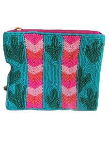 Pochette à monnaie en perles de style ethnique pochette à fermeture éclair perlée pour les femmes en gros pièce de monnaie perlée verse avec des motifs complexes faits à la main - Product Image 5