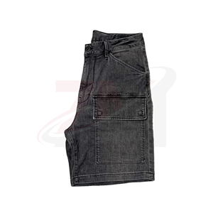 Shorts cargo en jean délavé foncé pour homme, taille mi-haute, décontractés, en coton, avec poches, style tissé, pour l'été - Product Image 3