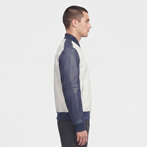 Premium <b>Men</b> <b>Leather</b> Bomber <b>Jacket</b> <b>Mens</b> Genuine <b>Leather</b> Zipper Bomber <b>Jacket</b> <b>Men's</b> Crew Neck <b>Leather</b> Bomber <b>Jacket</b> - Product Image 3