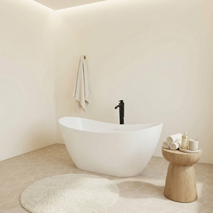 Freestanding Modern Acrylic Oval Soaking Bathtub FW-8824-59-S for <b>Bathroom</b> - Product Image 4