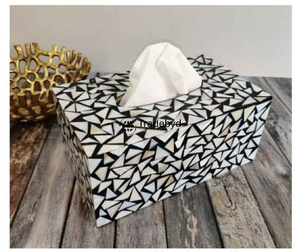 Boîte à mouchoirs et support décoratif de luxe faits à la main en os incrusté, écologiques et de designer, accessoire de maison Tradebyd - Product Image 4