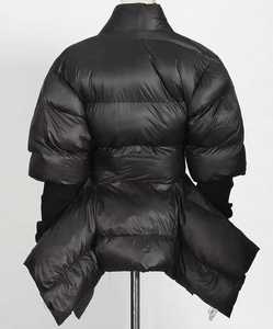 Men's Patchwork Plaid Pattern <b>Fleece</b> Puffer <b>Jacket</b> Zipper Front Windproof Stand Collar Embossed Casual Winter Outerwear <b>Thick</b> - Product Image 4