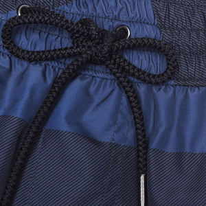 Short de bain décontracté pour homme à séchage rapide, taille élastiquée, motif à carreaux bleu marine, gris, rouge et blanc - Product Image 5