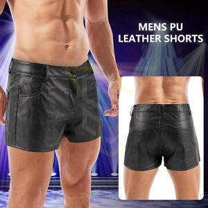 Pantalones Cortos de Cuero para Hombre, Hechos a Medida, Estilo Urbano, Cómodos y Transpirables, con Cierre de Cremallera, Cintura Elástica Media, Color Sólido, Nuevo en Pakistán - Product Image 1