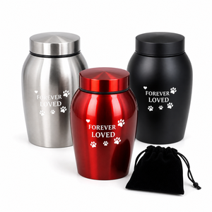 Metal Pet <b>Urn</b> Stainless Steel Cremation Keepsake <b>Urn</b> Custom Engraved Memorial Container for Dogs <b>Cats</b> - Product Image 2