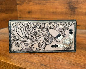 Nueva llegada de alta calidad de los hombres de mano de cuero largo plegable carteras de diseñador de lujo de cuero genuino tarjeta de crédito carteras Concho - Product Image 3