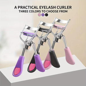 Recourbe-cils 1 pièce, portable, professionnel, durable, de haute qualité, en forme de cœur, poignée antidérapante, en acier inoxydable - Product Image 4