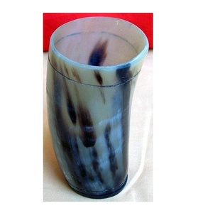 Viking Style Glass Drinking Horn 100% Handcrafted Food Safe with Natural color & Unique Animal Engraving - Product Image 3