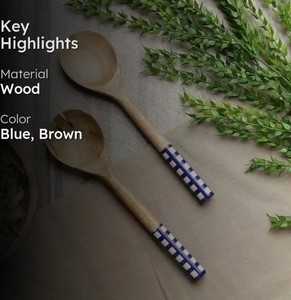 Wooden Salad Serving Spoon Set – Natural Wood <b>Fork</b> & Spoon Set for Kitchen, Dining & Eco-Friendly Tableware - Product Image 3