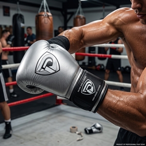 Dumela International <b>Silver</b> Shield Series Boxing <b>Gloves</b> High-Grade Leather Professional Fight Gear Customizable Color Logo - Product Image 6