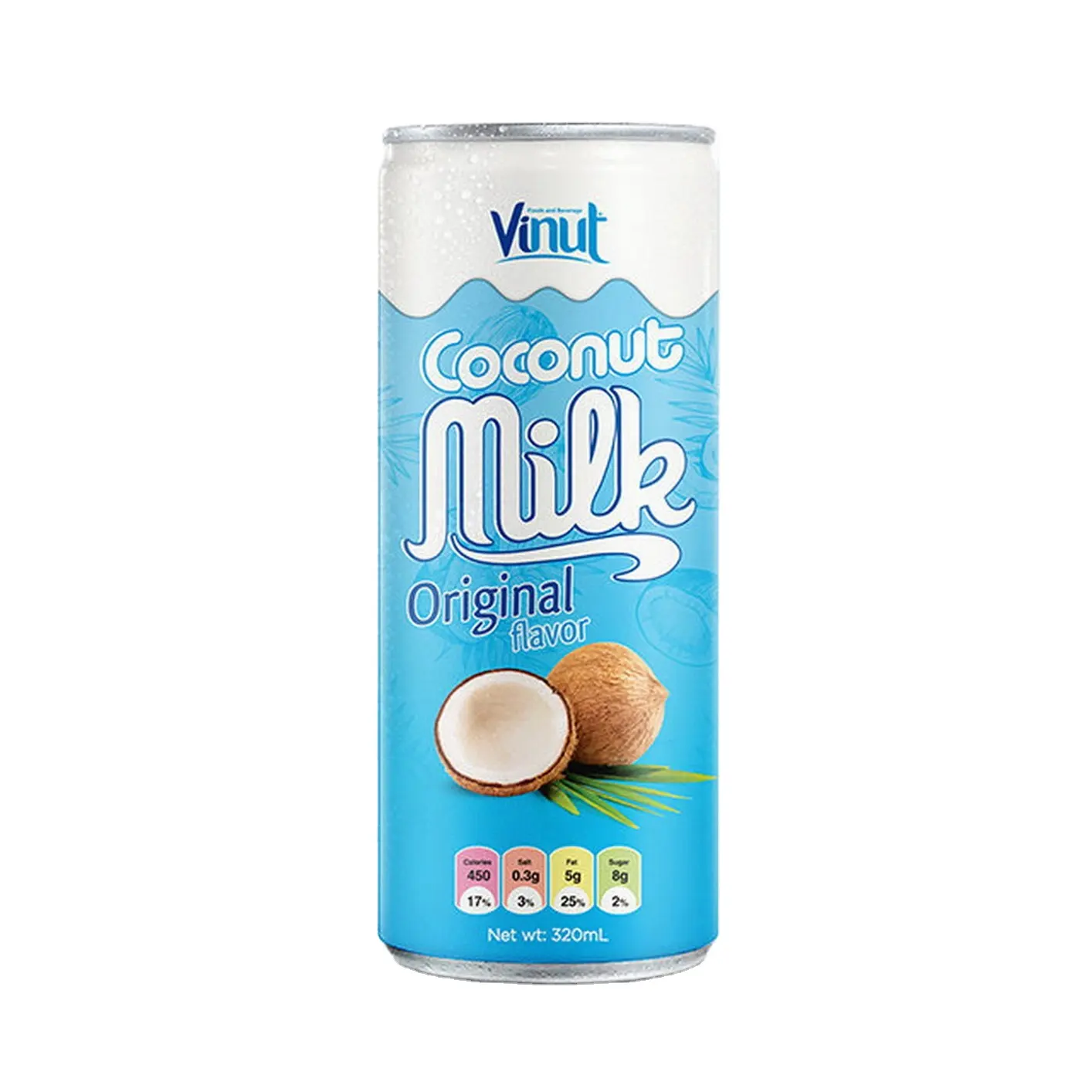 320ml VINUT konserve (konserve) hindistan cevizi sütü orijinal içecek geliştirme çok satanlar küçük MOQ glikoz helal sertifikalı Vietnam