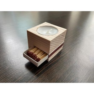 Portavelas Votivas de Madera de Pino con Compartimento para Fósforos - Venta al por Mayor Rústica - Product Image 3