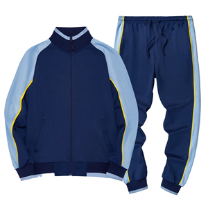 Survêtement pour homme avec blocs de couleur, sweat-shirt à fermeture éclair à manches longues avec poches, coupe classique, tenue sportive d'automne - Product Image 3