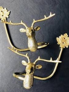 Gancho para Cortina con Cabeza de Reno en Latón Dorado, Adorno Decorativo para Cortinas, Perfecto para Decoración Navideña y el Interior del Hogar - Product Image 2