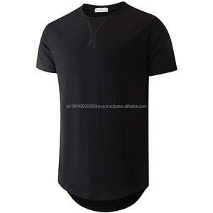 Custom <b>Mens</b> 100% Cotton Hipster Hip Hop <b>Longline</b> Crewneck T-<b>Shirt</b> - Product Image 5