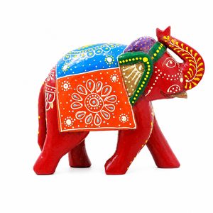 Hand-Painted Wooden <b>Elephant</b> Figurine | Colorful Indian <b>Elephant</b> Statue | Handmade Wooden Home <b>Decor</b> & Gift Item - Product Image 4