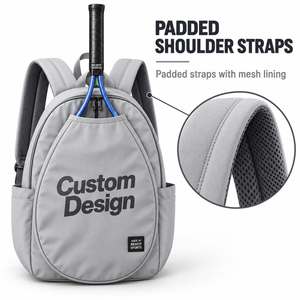 Mochila para Raqueta de Squash Personalizada con Soporte Frontal para Raqueta, Correas Traseras de Malla, Bolsillos Laterales y Bolsa Deportiva Principal con Doble Cremallera - Product Image 2