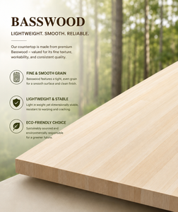 Encimera de Madera Maciza de Tilo Personalizada, Encimera Duradera para Isla de Cocina, Losa de Madera Natural, Encimera de Madera Sólida - Product Image 3