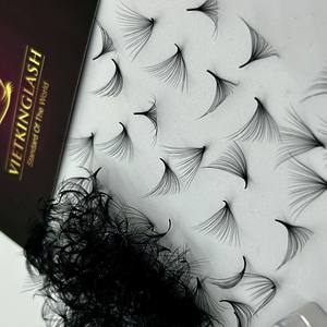 Extensions de cils synthétiques faites à la main de haute qualité, pré-fabriquées, 10D/14D/16D/20D, naturelles, longues, noires, mates, à base fine, commande en gros - Product Image 6