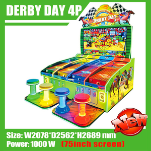 Derby Day Arcade Machine 4 Players Coin Operated 75 Inch Screen LED <b>Light</b> Interactive Ball Rolling Horse Racing Video Game - Product Image 6