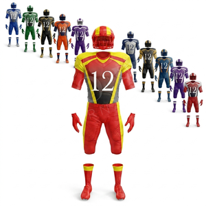 Whole Sale Unique Design Custom High Quality American Football Uniform Set Breathable <b>Compression</b> Jersey Pants Helmet Uniforms - Product Image 1