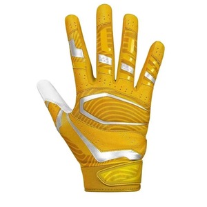 Gants de sport en gros, robustes, pour football américain, avec logo personnalisé, poignées antidérapantes, extensibles, ajustables avec boucle de poignet - Product Image 6