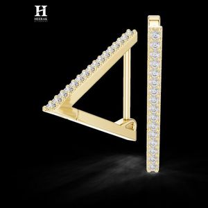 Pendientes de Aro con Diamantes en Forma de V de Oro de 14K, Joyería Fina Geométrica Moderna de Fabricante - Product Image 5