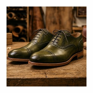 Chaussures décontractées pour hommes en cuir véritable, finition brillante, imperméables, à lacets, bout pointu, souples, pour printemps, automne, hiver, extra légères - Product Image 4