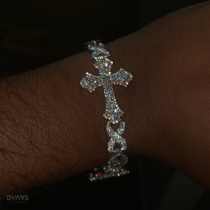 VVS1 Baguette Moissanite <b>Bracelet</b> Cross Link <b>Bracelet</b> Iced Out Hip Hop 925 Silver <b>Infinity</b> Link Chain <b>Bracelet</b> Religion Jewelry - Product Image 5
