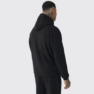 Official Man Men's Black Hooded Tracksuit Full Sleeve Cotton Streetwear Autumn Style With Side Pockets Elastic Waist - Product Image 4