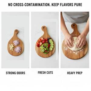 Planche à découper en bois avec support, en acajou massif, robuste et épaisse, pour la préparation des légumes et de la viande - Product Image 3