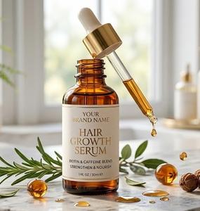 Sérum de croissance capillaire naturel OEM en gros, traitement anti-chute de cheveux, formule nourrissante pour le cuir chevelu à base de plantes, marque privée - Product Image 1