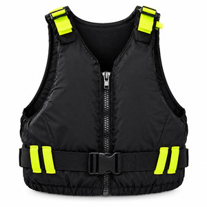 Chaleco Salvavidas Negro Personalizado con Correas Ajustables Amarillo Neón, Cierre de Cremallera, Chaleco de Seguridad, Fabricante OEM, Venta al por Mayor, Pakistán - Product Image 4