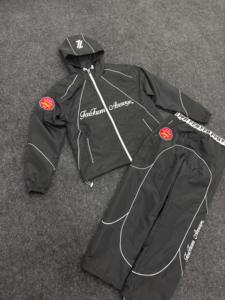 FarThanAverage Men's Hooded <b>Racer</b> <b>Jacket</b> PU Windproof Streetwear Luminous Print Zipper Closure Autumn Black Reflected Piping - Product Image 5