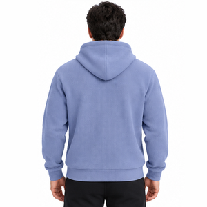Sweat à capuche personnalisé pour homme en maille gaufrée, pull décontracté et tendance à manches longues, streetwear, vente en gros usine - Product Image 6