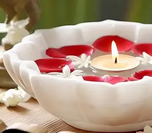 Bol de table en marbre de qualité supérieure, artisanat traditionnel, vaisselle hôtelière, style de table sophistiqué - Product Image 3