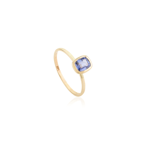 14K Solid Gold Blue Sapphire Halo Eternity Wedding <b>Ring</b> <b>Resizable</b> - Product Image 4