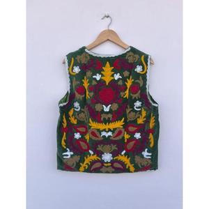 Chaleco de Algodón Bordado Suzani Hecho a Mano, Estilo Vintage, Tradicional Indio, Ecológico, Transpirable, Regalo para Ella - Product Image 5