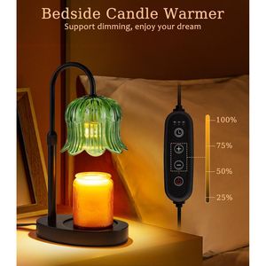 Lampe chauffe-cire en forme de fleur avec minuterie, lumière à intensité variable et sans flamme, brûleur de bougies tulipe, diffuseur de parfum sans flamme - Product Image 4