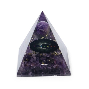 Pyramide d'Orgone Portable Faite à la Main en Améthyste et Agate, Meilleure Qualité, Pierre Précieuse Nouvelle Génération, Métaphysique, Achetée Directement du Gujarat, Inde, F S - Product Image 1